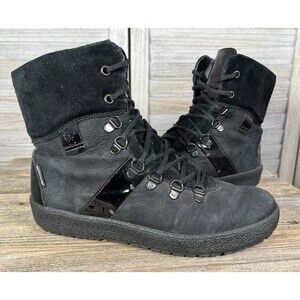 Mephisto Women's 7 Black Nubuck Lace Up Ankle Boots